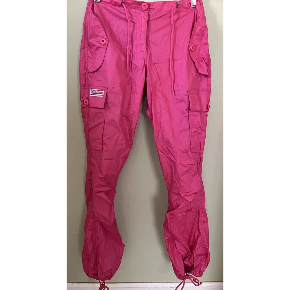UFO Hot Pink Parachute Cargo Pants Hip Hop Dance Size XXS